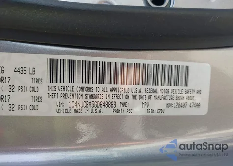 2016 Jeep Compass Sport из США, поврежденный, VIN 1C4NJCBA5GD648883